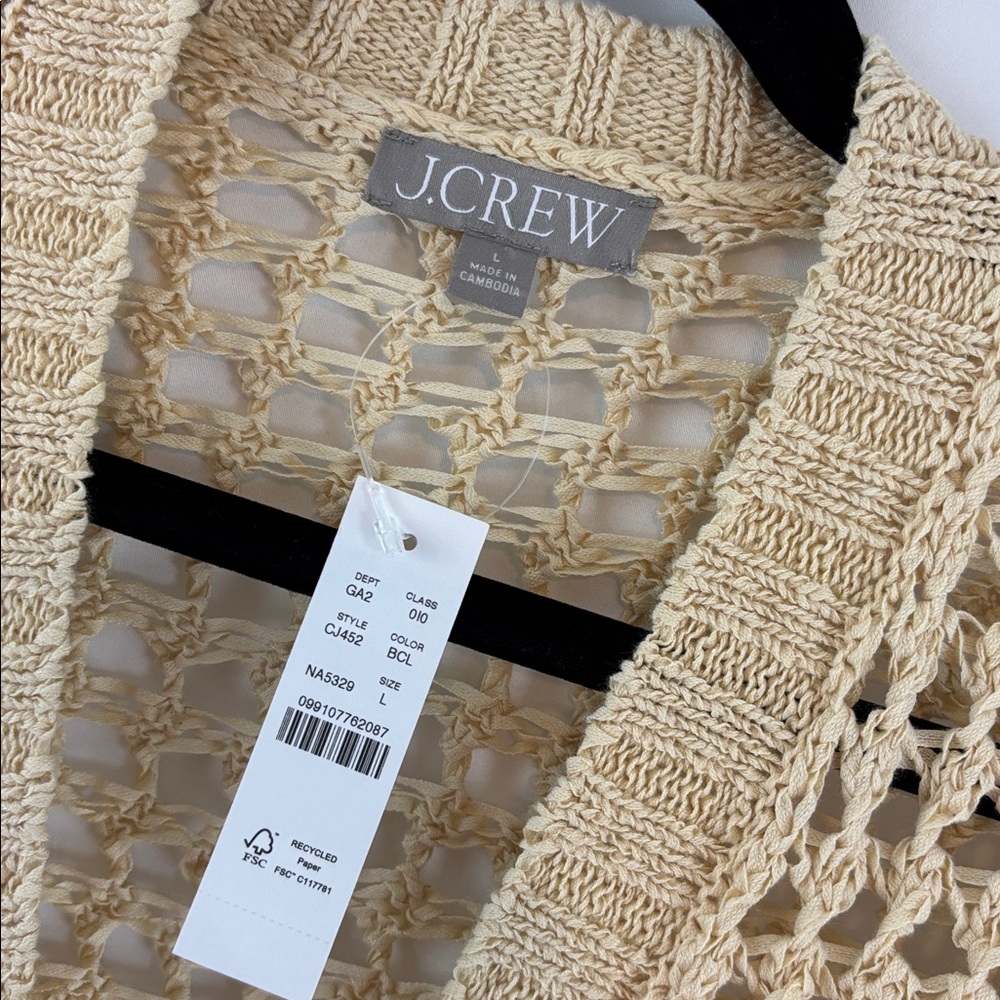 NWT J.Crew szL Montauk open weave cardigan…Perfect addition to any Wardrobe… - Picture 3 of 5